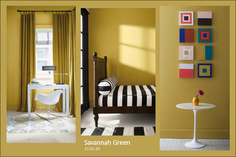 Цвет Savannah Green 2150-30 в интерьере