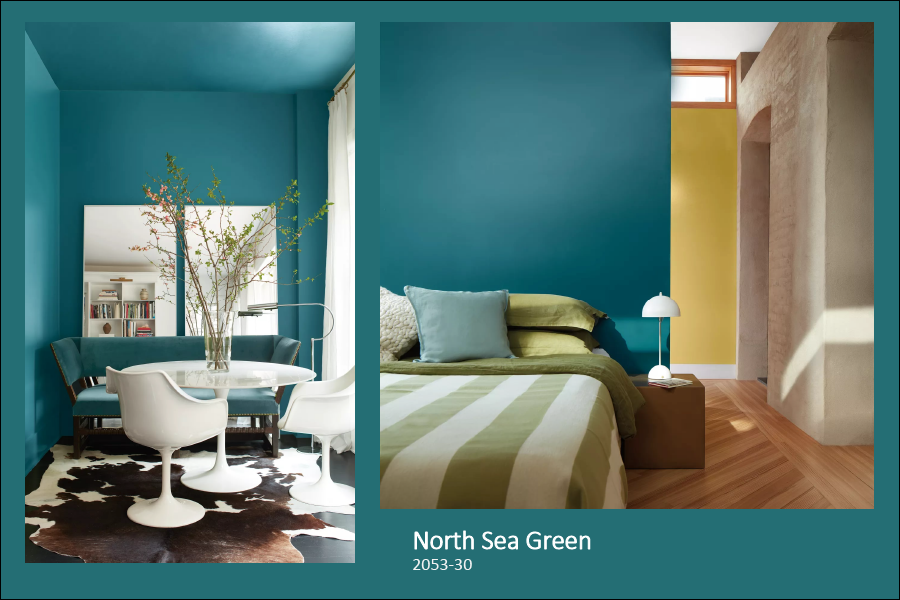 Цвет North Sea Green 2053-30 в интерьере